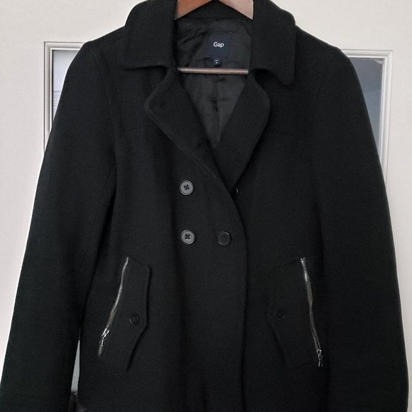 GAP Jackets & Coats Black Pea Coat Poshmark